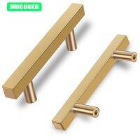 Gold Cabinet Handles Brushed Furniture Hardware Stainless Steel Kitchen Door Knobs Drawer Cupboard Wardrobe Pulls