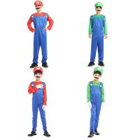 Kids Mens Superhero Super Mario Costume Children Set Japanese Classic Game Halloween Party