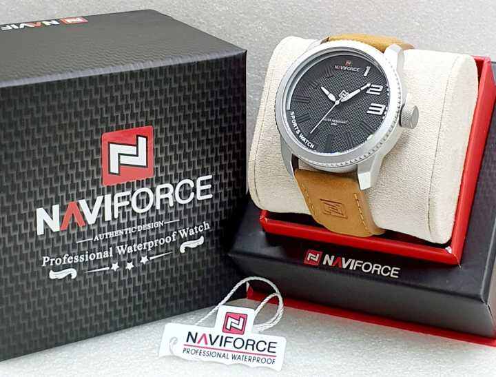 NAVIFORCE 9202 ORIGINAL- Jam Tangan Pria - Bahan Tali Kulit - Fitur ...