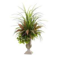 หญ้าผสม3 , Dracaena, ไม้เลื้อยและเฟิร์นพืชประดิษฐ์พร้อมชาวไร่