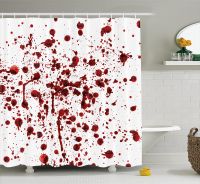 ม่านอาบน้ำเลือด Splash Bloody Grunge สไตล์ Bloody Horror ผีดิบฮาโลวีนธีมพิมพ์ม่านอาบน้ำ 180 * 180 ซม