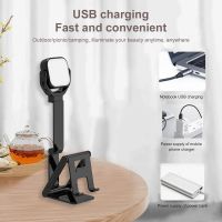 5W Live Camera Fill Light Three Colors Switching With Phone Bracket Foldable Desktop Mobible Phone Holder For Selfie Photograph