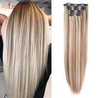 AliLeader Synthetic 16 Clip In Hair Extension Straight 6 Pcs/Set 22 Inch Piece