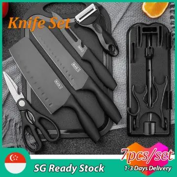 7pcs/set Stainless Steel Knife Set, Modern Chinese Character Pattern Knife  For Kitchen