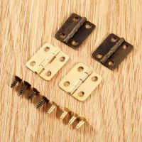 ✵▬◐ 100 Pcs 16x13mm Small Jewelry Box Hinges Retro Folding Butt Hinges Connectors with Nails for Wooden Box Dollhouse Door Cabinet