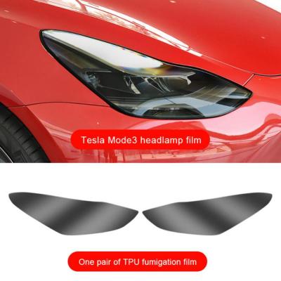 Front Headlamp Car Styling Sticker Headlamps TPU Smoke Black Headlights Protector Film Accessories For Tesla Model 3 Y 2021 2022