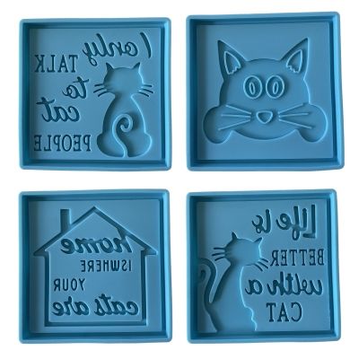 ◕❈ Rectangle Decoration Silicone Molds for CAT Net Coaster Epoxy Resin Mold Decor