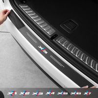 For BMW X1 X2 X3 X4 X5 X6 X7 E70 E53 F15 F16 E71 F48 E84 F26 Carbon Fiber Car Rear Bumper Trunk Guard Protected Stickers Decals