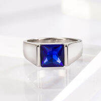 Simple and stylish blue mens ring fashion jewelry K5XU