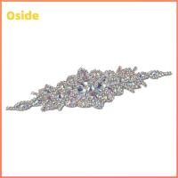 OSIDE สายพานเพชร อุปกรณ์เสริมเข็มขัด การตกแต่งชุดเดรส Rhinestone applique เจ้าสาวในบ้าน เข็มขัด rhinestone สำหรับชุดทางการ ชุดกาวน์ ชุดเดรส