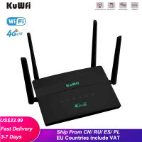 KuWFi CPE 4G Wireless Router Unlimited 150Mbps 3G4G LTE Router With SIM Card Slot 4*2dBi External Antenn&amp;Wireless Wifi Hotspot