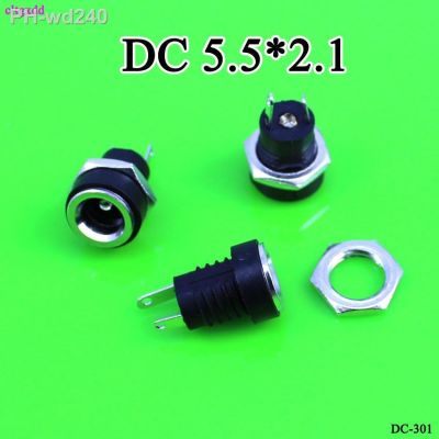 1PCS 3A 12V 5.5x2.1/2.5mm DC Socket With Nut 5.5x2.1/5.5x2.5 mm DC Power Jack Socket Female Panel Mount Connector