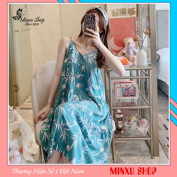 Đầm Ngủ Hai Dây Cao Cấp Minxu Shop, Váy Mặc Nhà Vải Lanh Mát Lịm ...