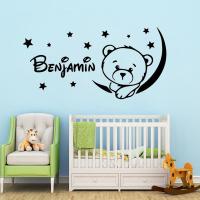 Custom Personalized Name Sleeping Star Wall Sticker Vinyl Decals Babys Kids Room Decoration Boys B289