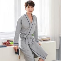 Cotton Women Men Bath Robe Long Shower Sleepwear Nightgowns Robe Male Female Bathrobe Long Woman Man Pajamas M-XXXXL Spring