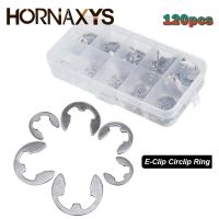 120PCS 304 Stainless Steel Stainless Steel E Clip Washer Assortment Kit Circlip Retaining Ring For Shaft Fastener M1.5-M10 Nails Screws  Fasteners