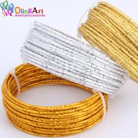 OLINGART 5M/Lot 2.0mm Strip Pattern Aluminum Wire Gold Soft Craft Versatile Metal Wire Necklace DIY Handmade Jewelry Making