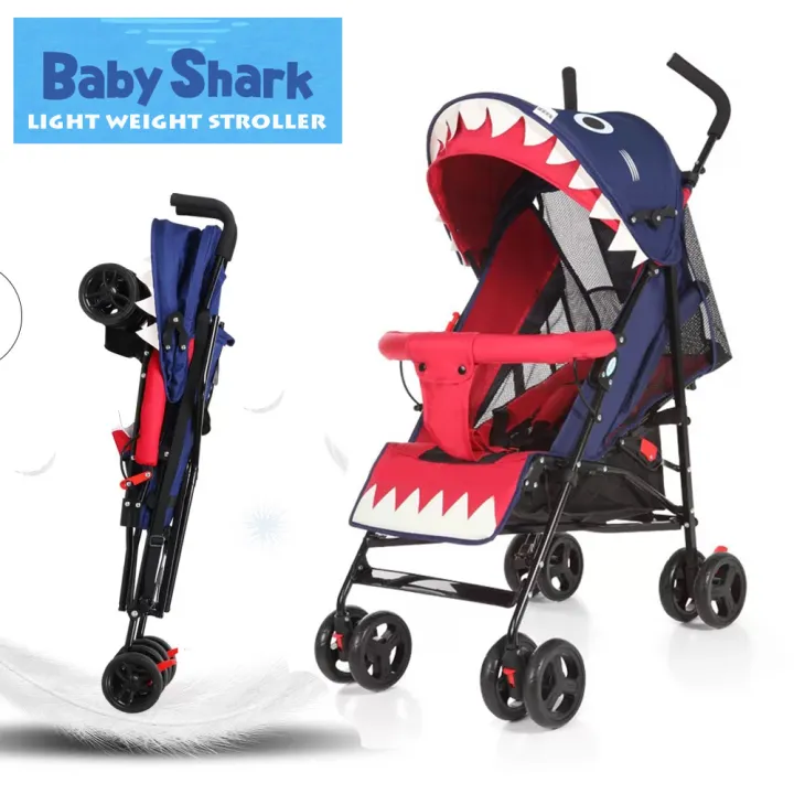 Coolbi Kids Baby Shark Umbrella Stroller Foldable Baby Stroller with