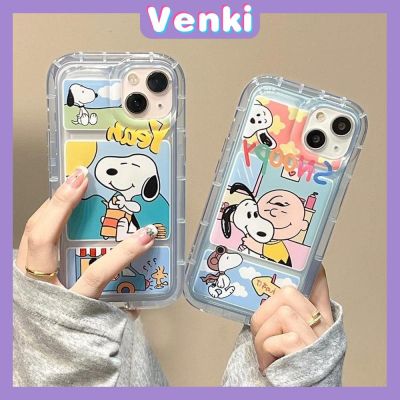 VENKI - Case For iPhone 14 Pro Max TPU Soft Jelly Airbag Case Cartoon Cute Dog Case Camera Protection Shockproof For iPhone 14 13 12 11 Plus Pro Max 7 Plus X XR