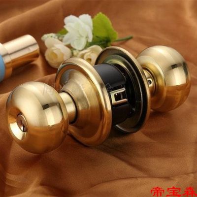 [COD] [G olden Lock] Door Spherical Lock Bedroom Balcony Durable Round