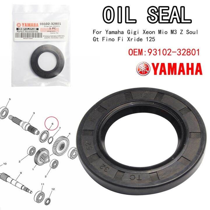 Axle Drive Oil Seal Yamaha MIO i125/MIO SOULi125/ MXI 125 93102-32801 ...