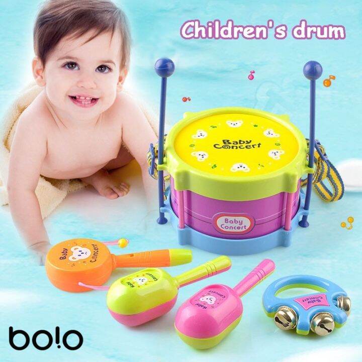 Toddler Concert Drum Set Roll Drum Baby Instrument Band Kit Children