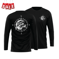 GRIM REAPER Compass T-shirt long sleeve round neck Cotton 100% pattern screen