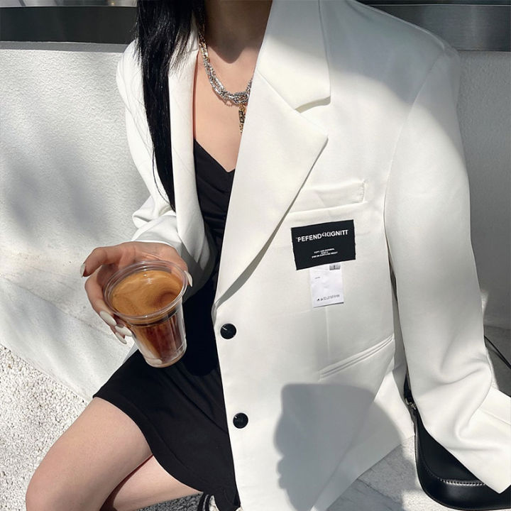 เสื้อแจ็คเก็ตชุดสีขาวไซส์ใหญ่พิเศษของผู้หญิง-xiang-nian-ni-ชุดสูทลำลองทรงเงาแบบสบายๆไซส์ใหญ่พิเศษ
