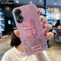 เคสโทรศัพท์สำหรับ OPPO A78ฝาหลังเปลือกหอยรูปดาวประกายคิตตี้ซิลิโคนนิ่มรูปการ์ตูนน่ารักกันตกสำหรับ OPPO A78ฝาหลัง4G