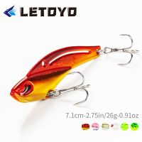 LETOYO New VIB Fishing Lure 26g 71mm Spinner Jig Hard Vib Bait Sinking Vibration for Sea Bass Pike Perch Fishing Tackle 6 colors