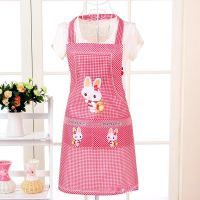 Cartoon Apron Rabbit Sleeveless Double Pocket Household Cleaning Aprons Kitchen Supplies for Adults Lady Women Cloth Protect Aprons