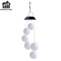 6 LED Solar Wind Chime Light Colorful Flash Garden Hanging Lamp Waterproof Outdoor Balcony Decor