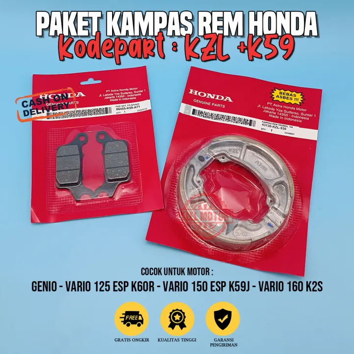 Kampas Rem Tromol Depan Disk Pad Dispad Disped Motor Honda Genio Vario Esp Led