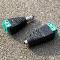 1Pairs DC Connector 2.1mm x 5.5mm Female Male DC Power Plug Adapter Female Plug Jack Adapter Connector Male Plug Socket greenWires Leads Adapters