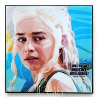 Daenerys Targaryen แม่มังกร แดเนรีส ทาร์แกเรียน ซีรี่ย์ Game of Thrones GOT HBO รูปภาพ​ติด​ผนัง​ pop art ​พร้อมกรอบและที่แขวน กรอบรูป​​ ของขวัญ รูปภาพ