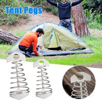 5/10Pcs Adjustable Tent Pegs Rope Buckle Plank Floor Spring Fishbone Anchor Awning Deck Stakes Fixed Nails Camping Tent Hooks