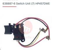 Makita service part switch for model. HP457,DF457,HP488,DF488 part no. 638887-6 อะไหล่สวิตซ์สว่านไร้สาย 18V. (ก้อนสีขาว) ยี่ห้อมากีต้า ใช้ประกอบงานซ่อมอะไหล่แท้