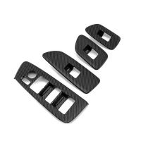 for 2019 2020 Car Carbon Fiber Window Glass Lift Panel Switch Cover Trim Frame Accessories 4Pcs