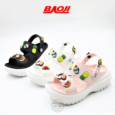 [ลิขสิทธิ์แท้] Baoji Clog Jibbitz รองเท้าแตะ แบบสวม ผู้หญิง พื้นหนา เสริมโฟม BO37-117