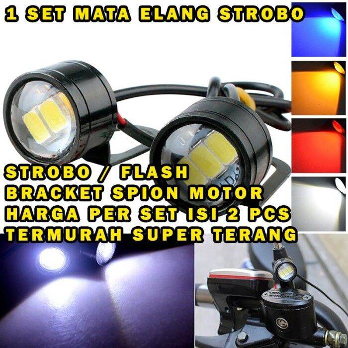 LAMPU MATA ELANG STROBO EAGLE EYE FLASH STROBO KEDIP 3 LED DENGAN BREKET 2PCS Lazada Indonesia