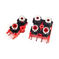 ‘；【。 2PCS 2P 4P 6P 8P RCA Female Audio Video Plug AV Connector Socket Connector AV2-8.4-13 Red PCB Parts