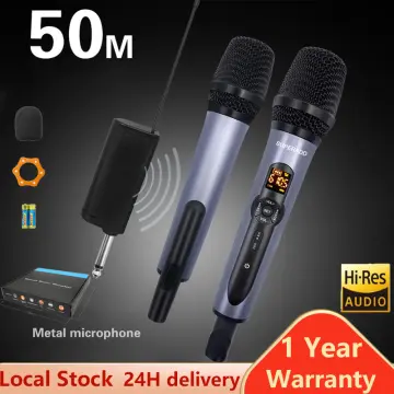 DGNOG K662 Metal Wireless Microphones with Echo, UHF Dual Cordless