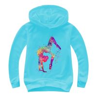 【CC】 Watercolor Gymnastics Cartoon Hoodies Kids Boys Sweatshirts Pullover Outerwear Hoodie GYM Streetwear Hoody