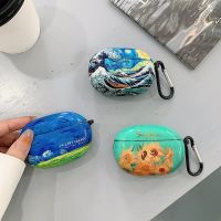 For Beats studio buds earphone case New Van Gogh oil painting Wireless Bluetooth Earphone case with Hook for Beats studio buds Wireless Earbud Cases