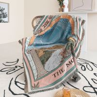 Nordic Sofa Blanket Cover Home Decor Sofa Towel Tarot Leisure Blanket Bedspread Outdoor Camping Picnic Mat Bohemian Tapestry Rug Cushion Cover