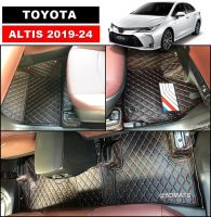 พรมปูพื้นรถยนต์6D TOYOTA ALTIS 2019-24 พรม6D QX สวยงาม เข้ารูป ปูเต็มคัน 3ชิ้น