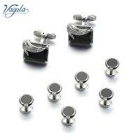 【Fashion house]VAGULA Cufflinks Studs In 8PCS Set Luxury Gemelos Button Links Trendy Tuxedo Collar Stud 410