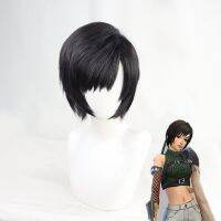 Final Fantasyvii FF7 AC Yuffie Kisaragi Short Black Styled Heat Resistant Cosplay Costume Wig + Wig Cap