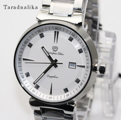 นาฬิกาข้อมือ Olympia star sapphire ควอทซ์ 58081G-204 (ตัวเรือน:สแตนเลส หน้าปัด:ขาว) (ของแท้ รับประกันศูนย์)