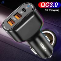 Dual USB Car Charge 30W Quick 3.0 Fast Charging PD Type-C Charger สำหรับ 11 Xiaomi อะแดปเตอร์ชาร์จศัพท์มือถือ